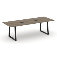 Стол переговорный Стайл Проджект Директ 2580*980*750 SN-6T1.SPRG-258 Вяз Благородный/Металл Черный/Заглушка Металл Черный