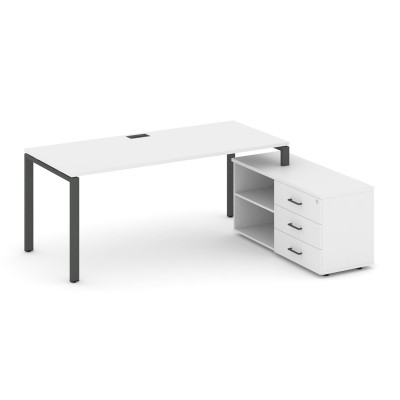 Style Project Direct Стол письменный с греденцией правой SN-6P.SRG-016.M(R) Белый/Металл Антрацит/За