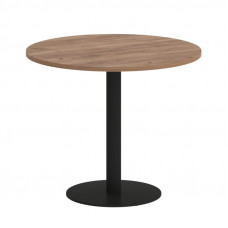 First Стол круглый KSPRG-1 Дуб Табак/Металл Черный 900*900*750