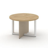 Шифт Стол журнальный, круглый SK.SG-KR-70.P Тиквуд Светлый/Капучино/Металл Белый 700*700*450