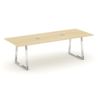 Style Project Direct Lux Стол переговорный M-SN-6T1.SPRG-258 Акация Лорка/Нержавеющая Сталь/Хром 258