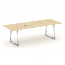 Style Project Direct Lux Стол переговорный M-SN-6T1.SPRG-258 Акация Лорка/Нержавеющая Сталь/Хром 258