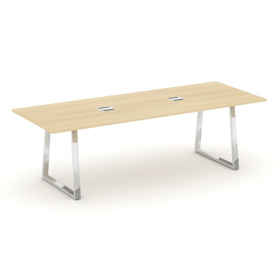 Style Project Direct Lux Стол переговорный M-SN-6T1.SPRG-258 Акация Лорка/Нержавеющая Сталь/Хром 258