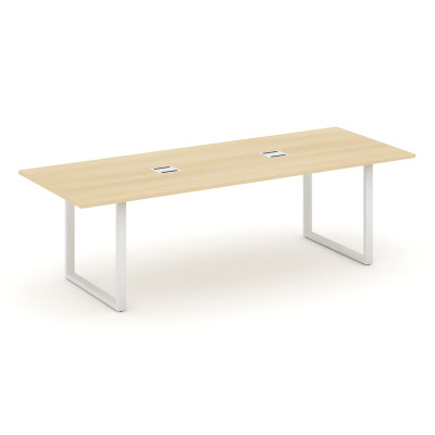 Style Project Direct Стол переговорный SN-6O.SPRG-258 Акация Лорка/Металл Белый/Заглушка Металл Белы