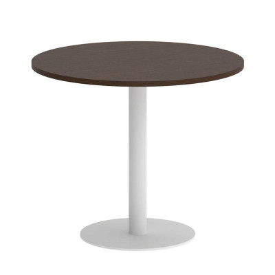 First Стол круглый KSPRG-1 Венге Цаво/Металл Белый 900*900*750