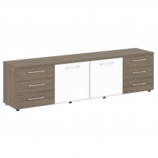 Yalta Тумба модульная LT.TS-4.2 white Вяз Благородный/Стекло White 2188*450*580