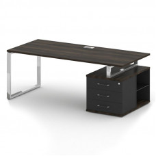 Стол руководителя с опорной тумбой, правы Шифт 2000*904*753 SK.SRT-200 (R) Дуб Мали/Антрацит NEW