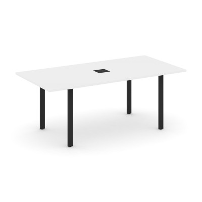 Style Project Direct Стол переговорный SN-6P.SPRG-198 Белый/Металл Черный/Заглушка Металл Черный 198