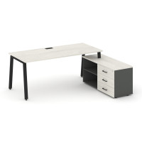 Style Project Direct Стол письменный с греденцией правой SN-6A.SRG-015.M(R) Дуб Наварра/Антрацит/Дуб