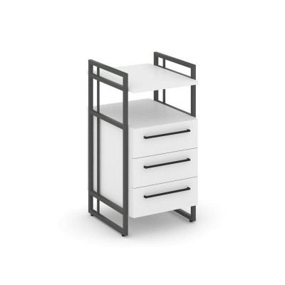 Rift Direct Тумба приставная RF.TPRR-001 Белый Бриллиант/Металл Антрацит/Черный Ручки 424*500*821