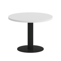 Onix Direct Стол журнальный круглый O.SJ-1 Белый Бриллиант/Металл Черный 600*600*450