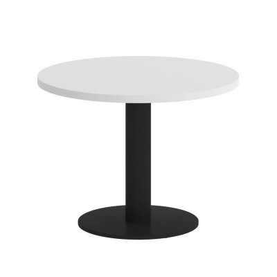 Onix Direct Стол журнальный круглый O.SJ-1 Белый Бриллиант/Металл Черный 600*600*450