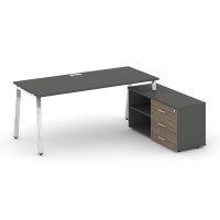 Style Project Direct Lux Стол письменный с греденцией правой M-SN-6A.SRG-026.M(R) Антрацит/Антрацит/