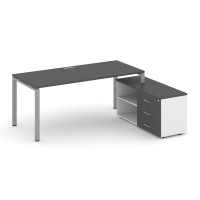Style Project Direct Стол письменный с греденцией правой SN-6P.SRG-015.M(R) Антрацит/Белый/Антрацит/