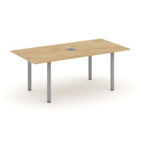 Стол переговорный Стайл Проджект Директ 1980*980*750 SN-6P.SPRG-198 Тиквуд Светлый/Металл Серый/Заглушка Металл Серый
