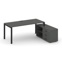Style Project Direct Стол письменный с греденцией правой SN-6P.SRG-016.M(R) Антрацит/Металл Черный/З