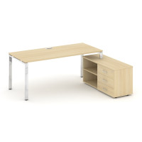 Style Project Direct Lux Стол письменный с греденцией правой M-SN-6P.SRG-013.M(R) Акация Лорка/Нержа