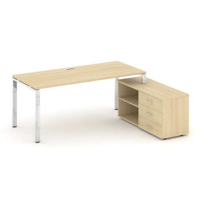 Style Project Direct Lux Стол письменный с греденцией правой M-SN-6P.SRG-013.M(R) Акация Лорка/Нержа