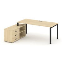 Style Project Direct Стол письменный с греденцией левой SN-6P.SRG-025.M(L) Акация Лорка/Металл Черны