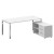 Metal System Direct Стол руковод. с тумбой БГ.СРТ-5.8 (R) Белый/Нержавеющая Сталь 1900*1620*750
