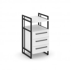 Rift Direct Тумба приставная RF.TPRR-001 Белый Бриллиант/Металл Черный/Черный Ручки 424*500*821