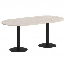 Onix Direct Стол овальный O.SPRG-3 Денвер Светлый/Металл Черный 1800*900*750