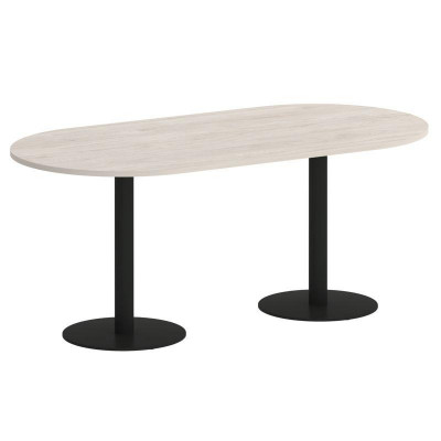 Onix Direct Стол овальный O.SPRG-3 Денвер Светлый/Металл Черный 1800*900*750