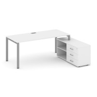 Style Project Direct Стол письменный с греденцией правой SN-6P.SRG-013.M(R) Белый/Металл Серый/Заглу