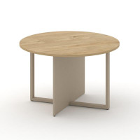 Шифт Стол переговорный, круглый SK.SP-KR-120.P Тиквуд Светлый/Капучино/Металл Капучино 1200*1200*753