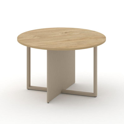 Шифт Стол переговорный, круглый SK.SP-KR-120.P Тиквуд Светлый/Капучино/Металл Капучино 1200*1200*753