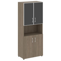 Yalta Шкаф LT.ST-1.4 R black Вяз Благородный/Стекло Black 800*450*1987