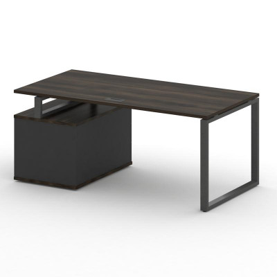 Шифт Стол руководителя с опорной тумбой , правый SK.SRT-180.P (R) Дуб Мали/Антрацит NEW/Металл Антра