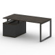 Шифт Стол руководителя с опорной тумбой , правый SK.SRT-180.P (R) Дуб Мали/Антрацит NEW/Металл Антра