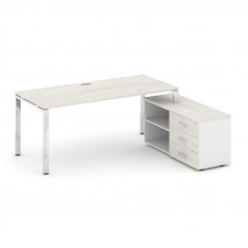 Style Project Direct Lux Стол письменный с греденцией правой M-SN-6P.SRG-025.M(R) Дуб Наварра/Белый/