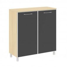 Шкаф офисный квадратный Ялта 1098*452*1168 LT.SD-1.4 R black Акация Лорка/Стекло Black