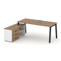 Style Project Direct Стол письменный с греденцией левой SN-6A.SRG-013.M(L) Дуб Табак/Белый/Дуб Табак