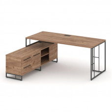 Rift Direct Стол руководителя на опорной тумбой RF.SRT-25 (L) Дуб Табак/Металл Антрацит/Черный Ручки