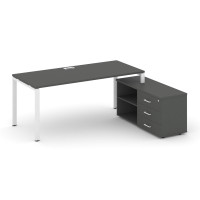 Style Project Direct Стол письменный с греденцией правой SN-6P.SRG-014.M(R) Антрацит/Металл Белый/За