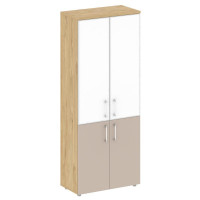 Shift Шкаф высокий широкий SK.ST-1.2R white Тиквуд Светлый/Капучино/Стекло White 800*420*1977