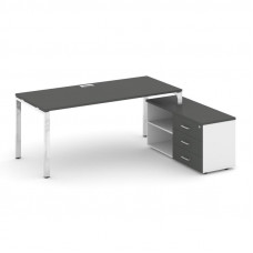 Style Project Direct Lux Стол письменный с греденцией правой M-SN-6P.SRG-013.M(R) Антрацит/Белый/Ант