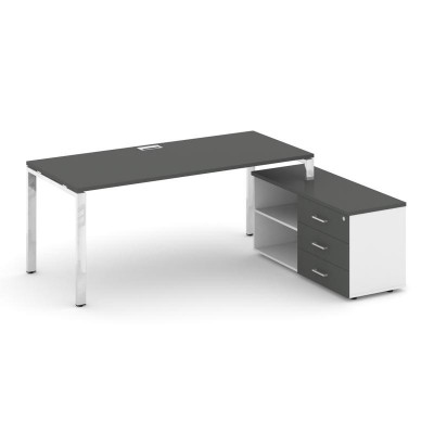Style Project Direct Lux Стол письменный с греденцией правой M-SN-6P.SRG-013.M(R) Антрацит/Белый/Ант