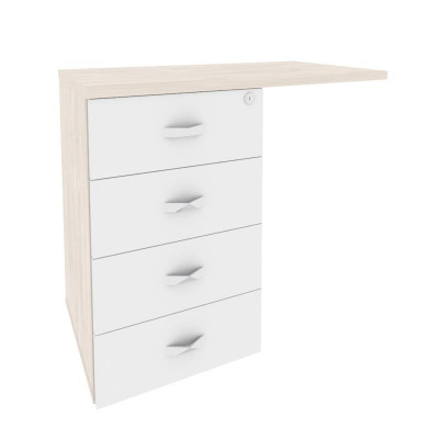 Onix Direct Тумба приставная (универсальная л/пр) O.TPU-4 Денвер Светлый/Белый Бриллиант 842*460*750