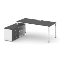 Style Project Direct Lux Стол письменный с греденцией левой M-SN-6P.SRG-023.M(L) Антрацит/Белый/Антр