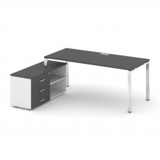 Style Project Direct Lux Стол письменный с греденцией левой M-SN-6P.SRG-023.M(L) Антрацит/Белый/Антр