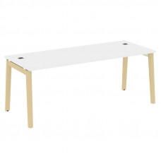 Onix Wood Direct Стол руководителя OW.SRR-6.8 Белый Бриллиант/Дуб Светлый/Металл Белый 1980*800*750