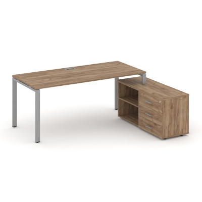 Style Project Direct Стол письменный с греденцией правой SN-6P.SRG-024.M(R) Дуб Табак/Металл Серый/З