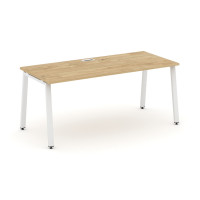 Style Project Direct Стол письменный SN-6A.SR-025.M Тиквуд Светлый/Металл Белый/Заглушка Металл Белы