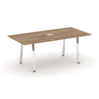 Style Project Direct Lux Стол переговорный M-SN-6A.SPRG-198 Дуб Табак/Нержавеющая Сталь/Хром 1980*98