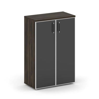 Шкаф офисный средний широкий Шифт 800*420*1207 SK.ST-2.4R white Дуб Мали/Стекло Black