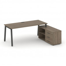 Style Project Direct Стол письменный с греденцией правой SN-6A.SRG-025.M(R) Вяз Благородный/Металл А